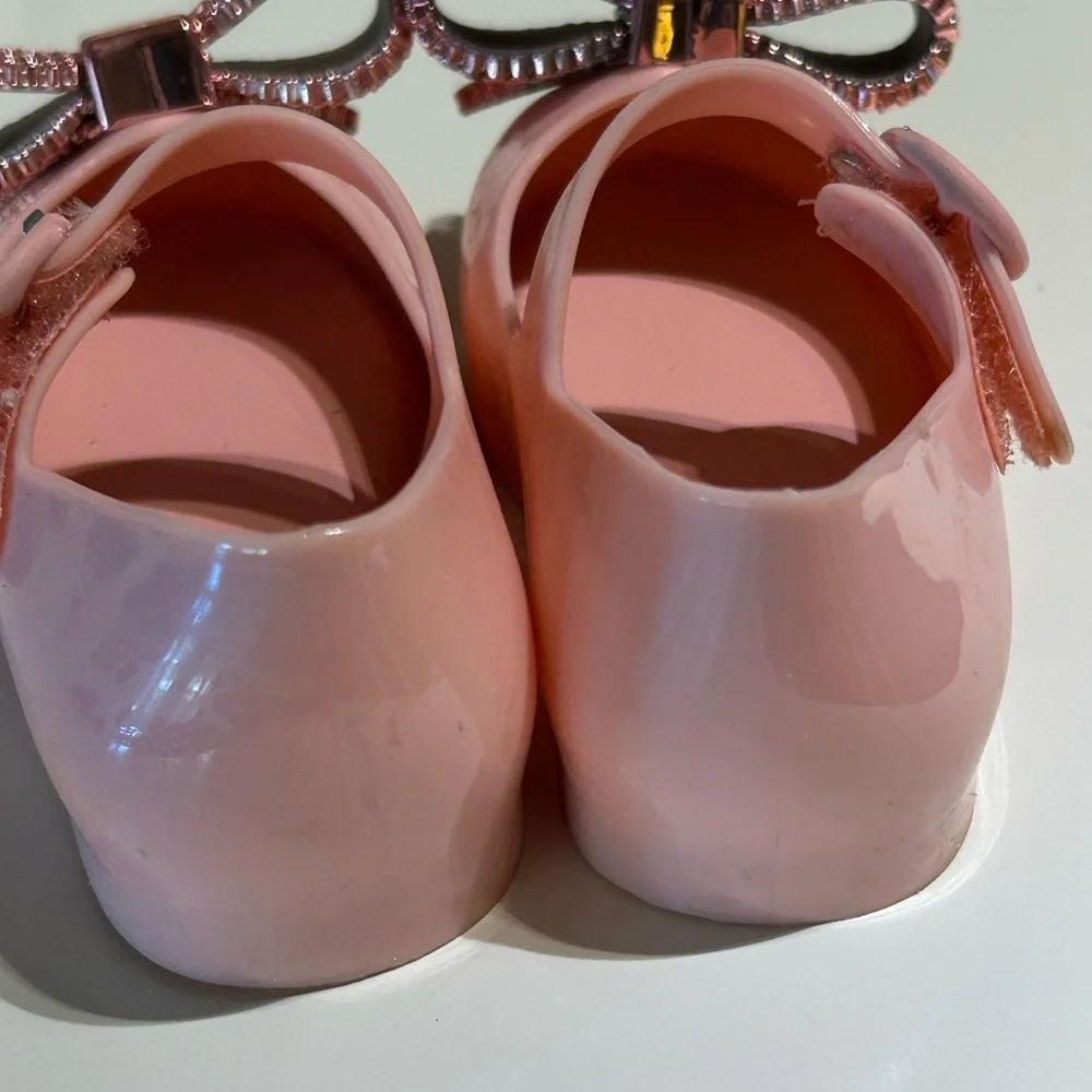 Mini Melissa Sweet Love | Sparkly Pink Dress Shoes with Bow | toddler 5